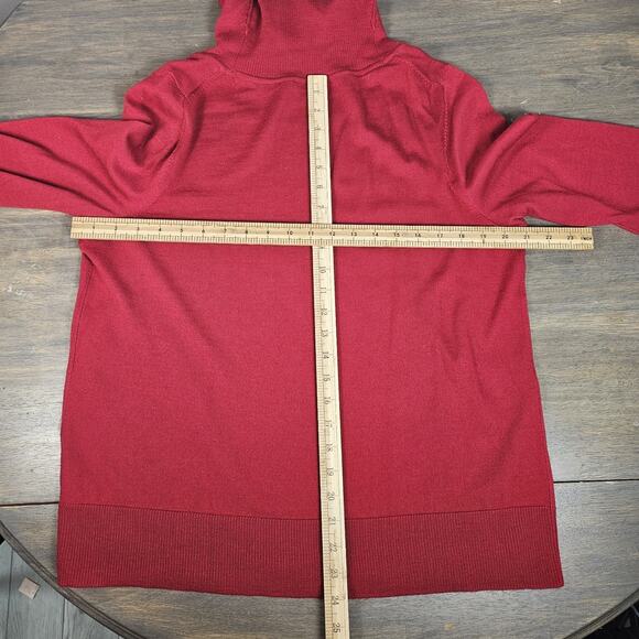 TALBOTS PETITES PLUS PURE MERINO WOOL TURTLENECK PULLOVER RED SWEATER SOFT 1x P - Picture 6 of 7